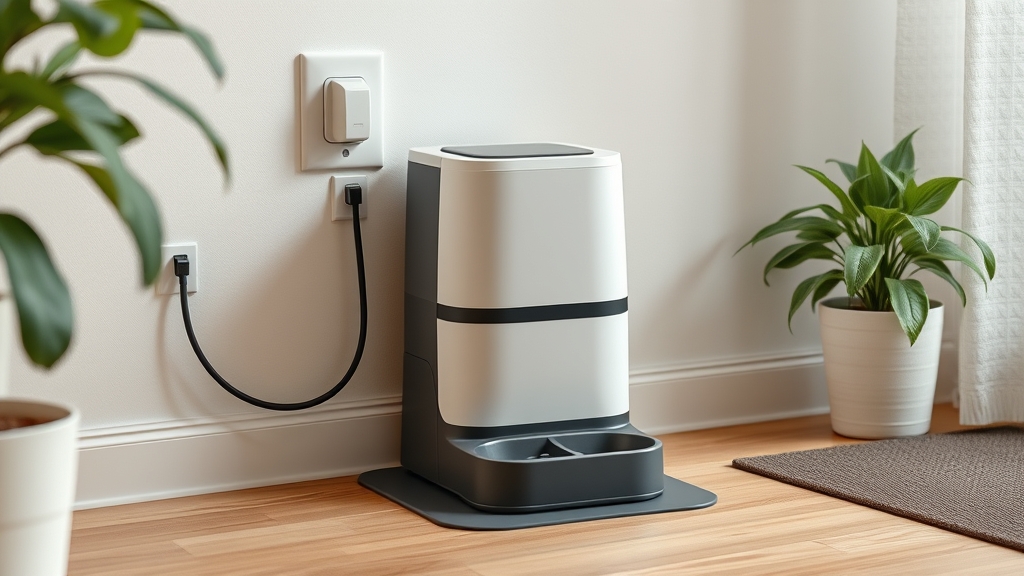 비교·선택 본문 이미지: Show power and placement check for a pet feeder